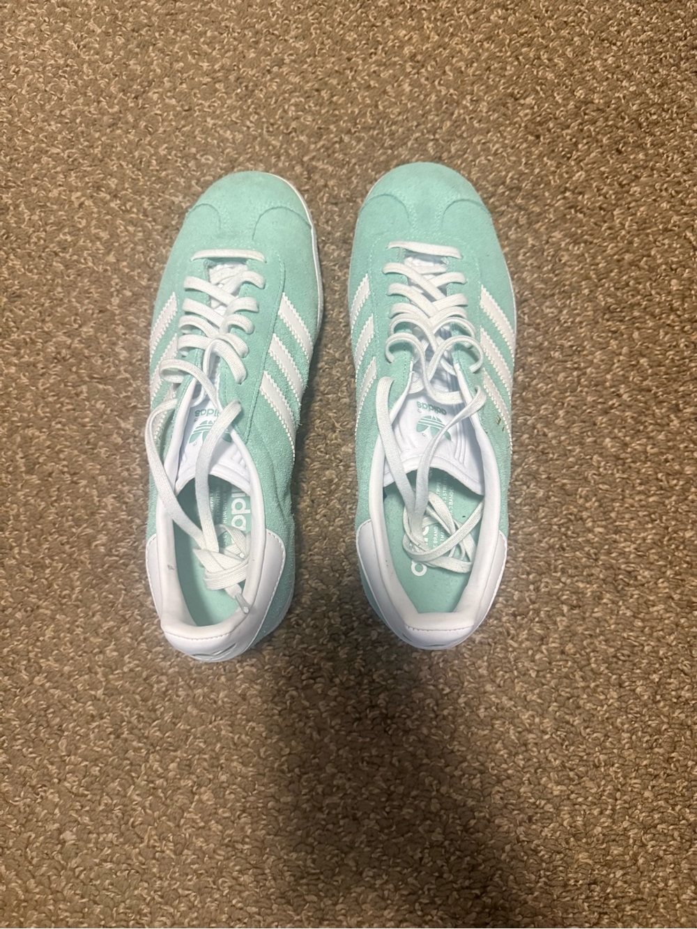 adidas Gazelle Sneakers in Mint Green and White